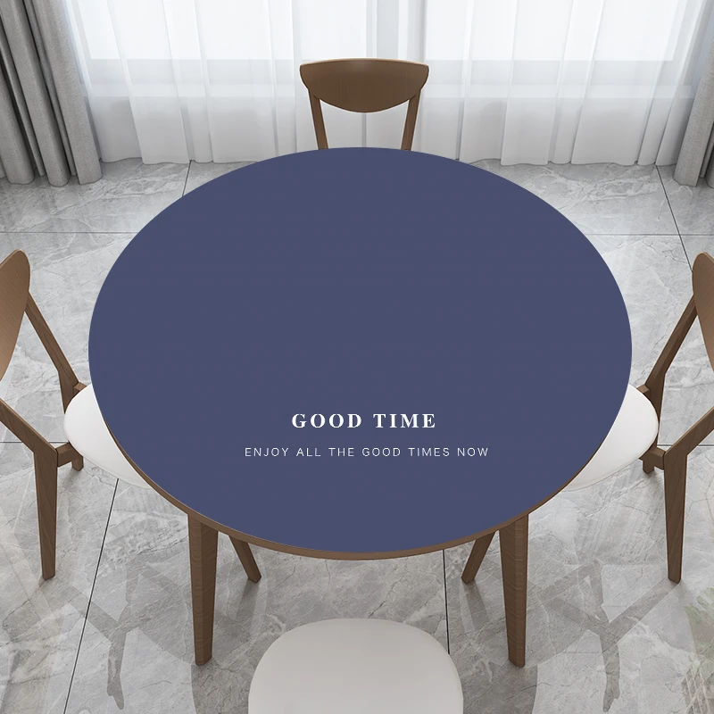 家用圆形餐桌布防水防油防烫pvc软玻璃圆餐垫小圆桌布简约ins桌垫