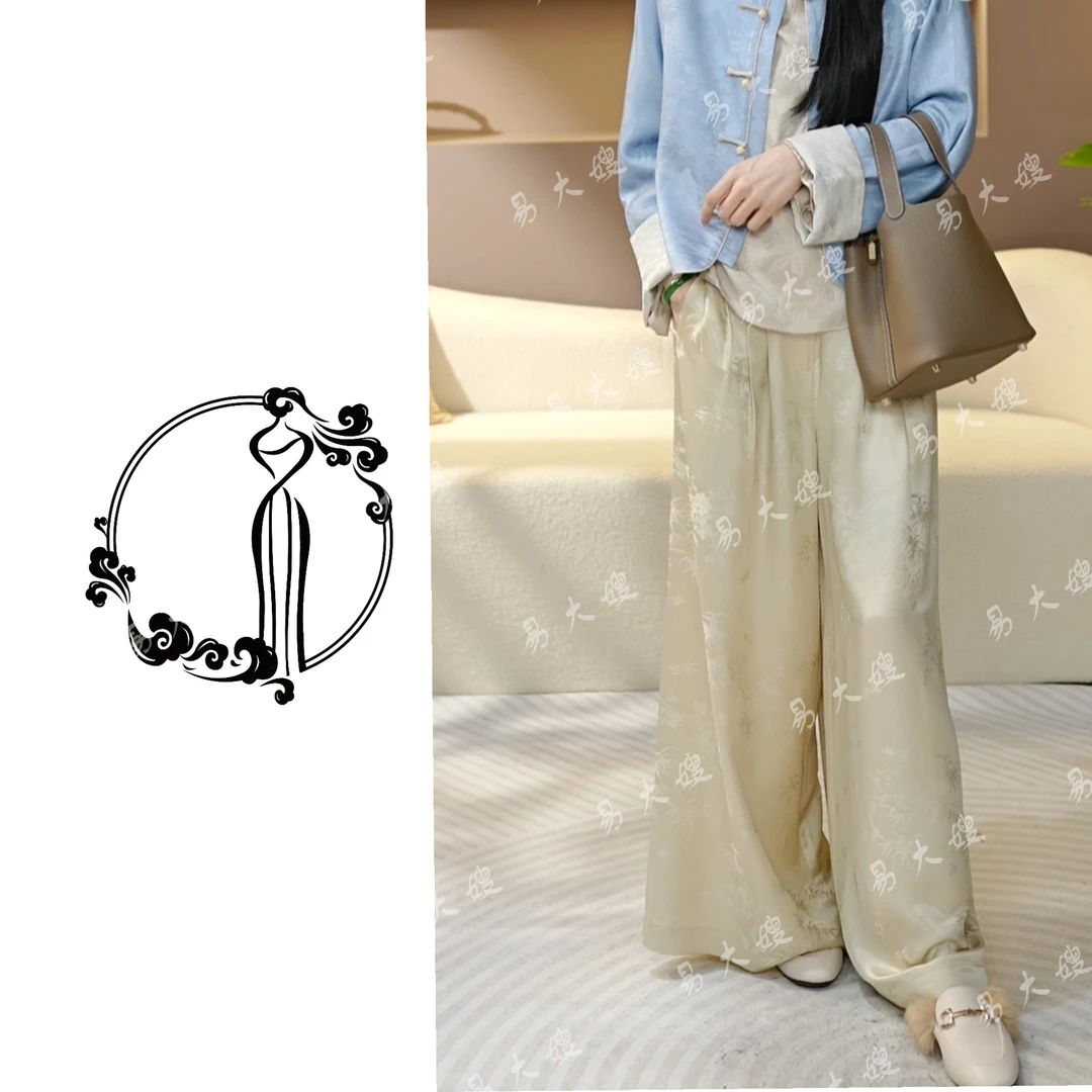 【竹韵】2025春季新款中式民族风阔腿裤子时尚气质休闲百搭