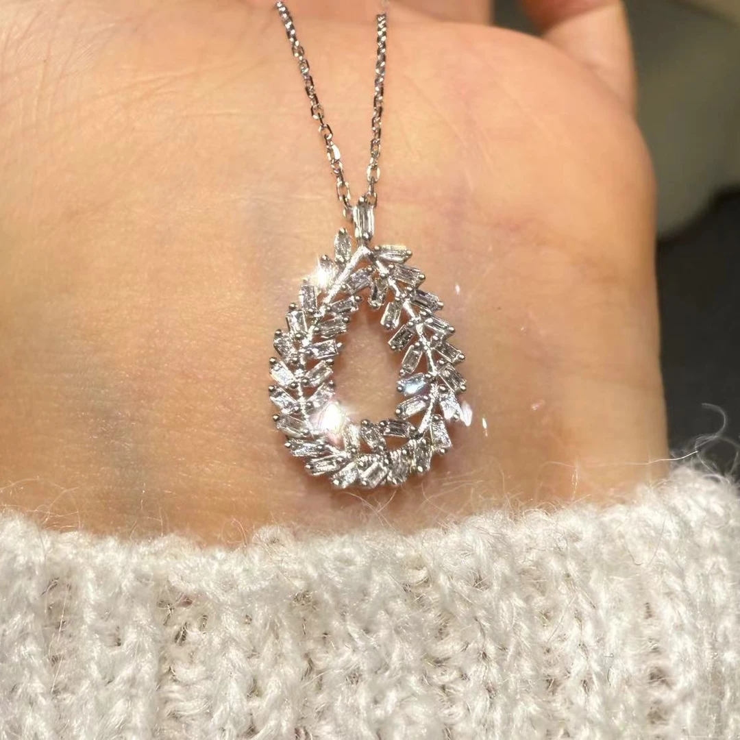 QANNA【满钻麦穗】18K金时尚大气轻奢麦穗款钻石吊坠（不含链）AP