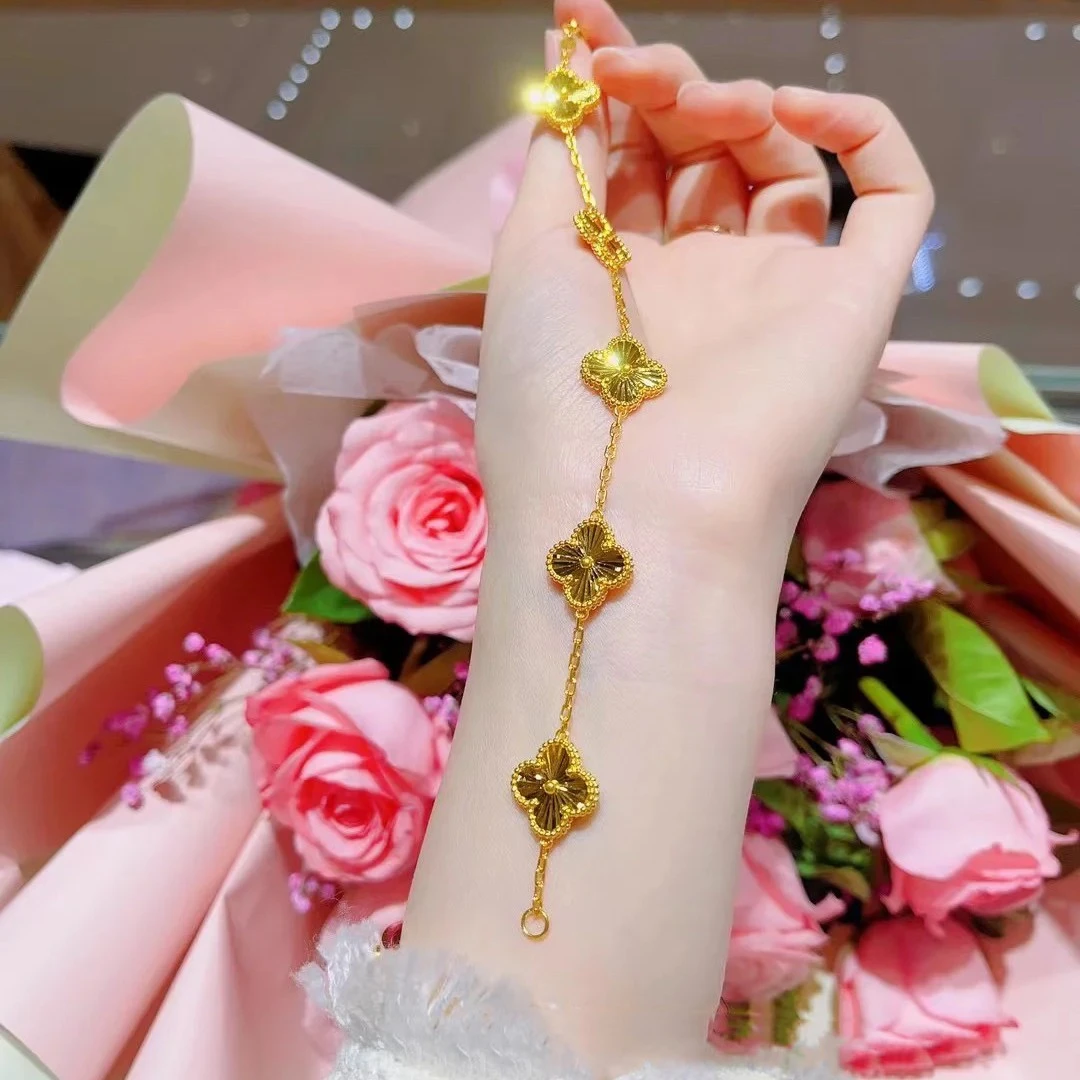 合金手链 【思耶草手链】轻奢时尚简约镭射双面百搭女士手链经典