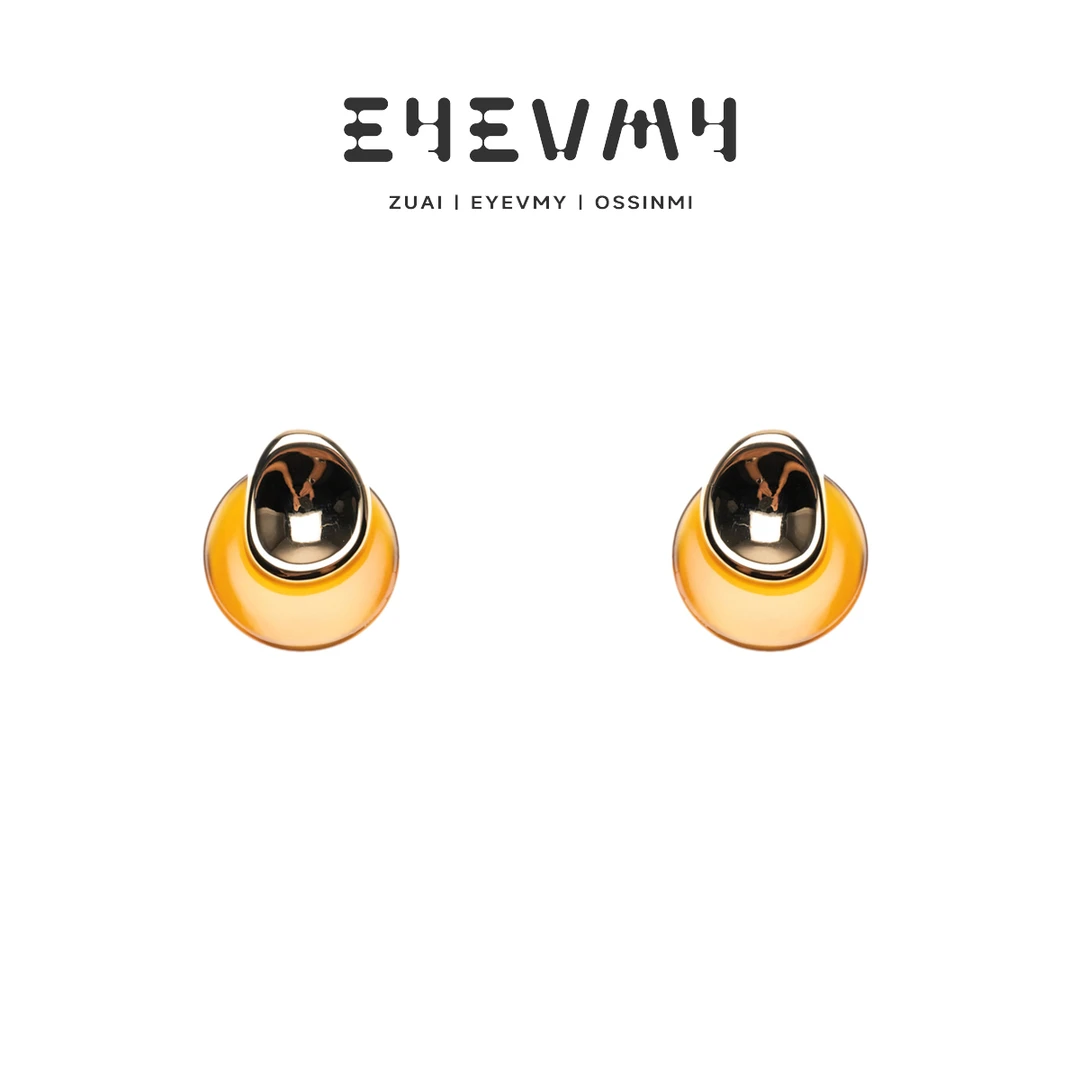 黄铜耳饰 925银针 铜+亚克力材质 耳环A24CL675