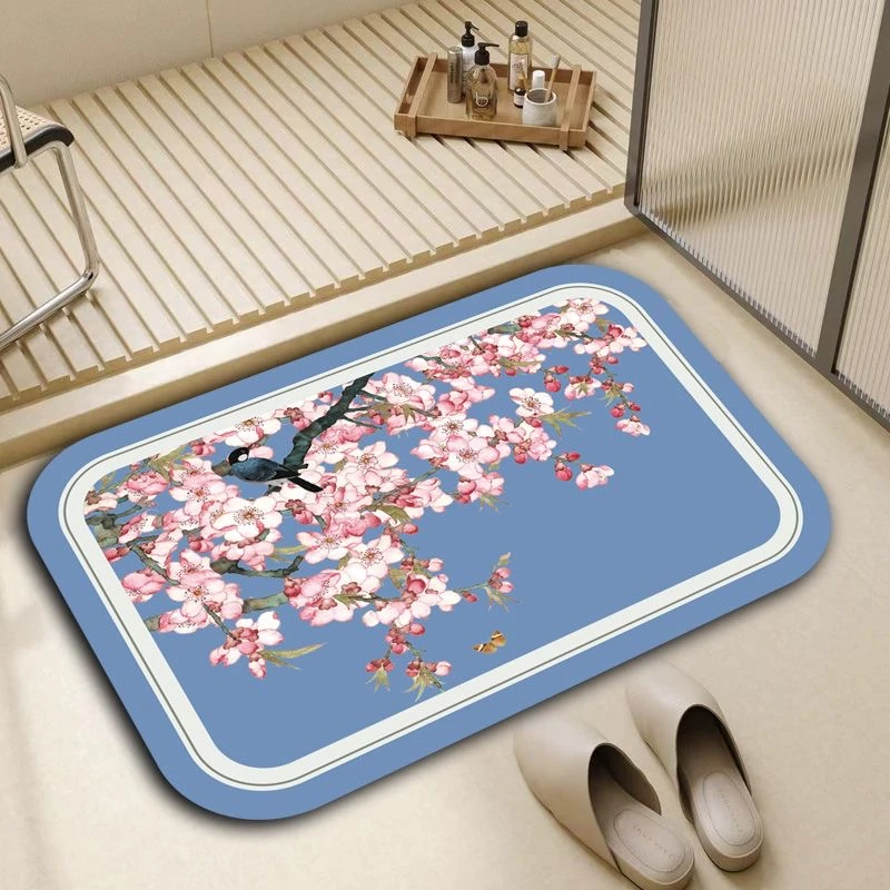 软硅藻泥地垫卫生间浴室脚垫厕所门口速干门垫中式浴室吸水垫垫子