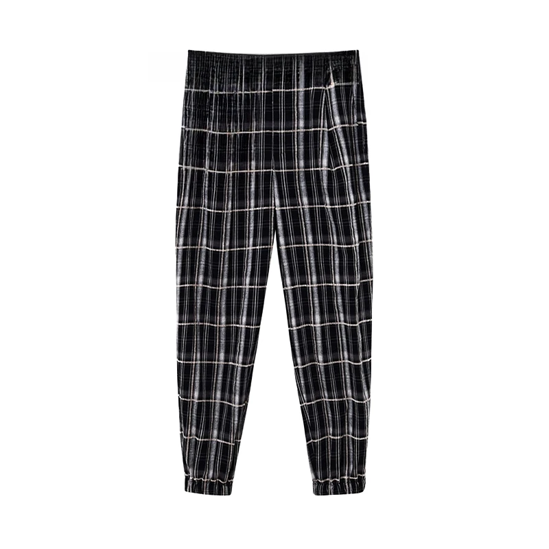 Z515 格纹长裤  鸟撤柜剪牌