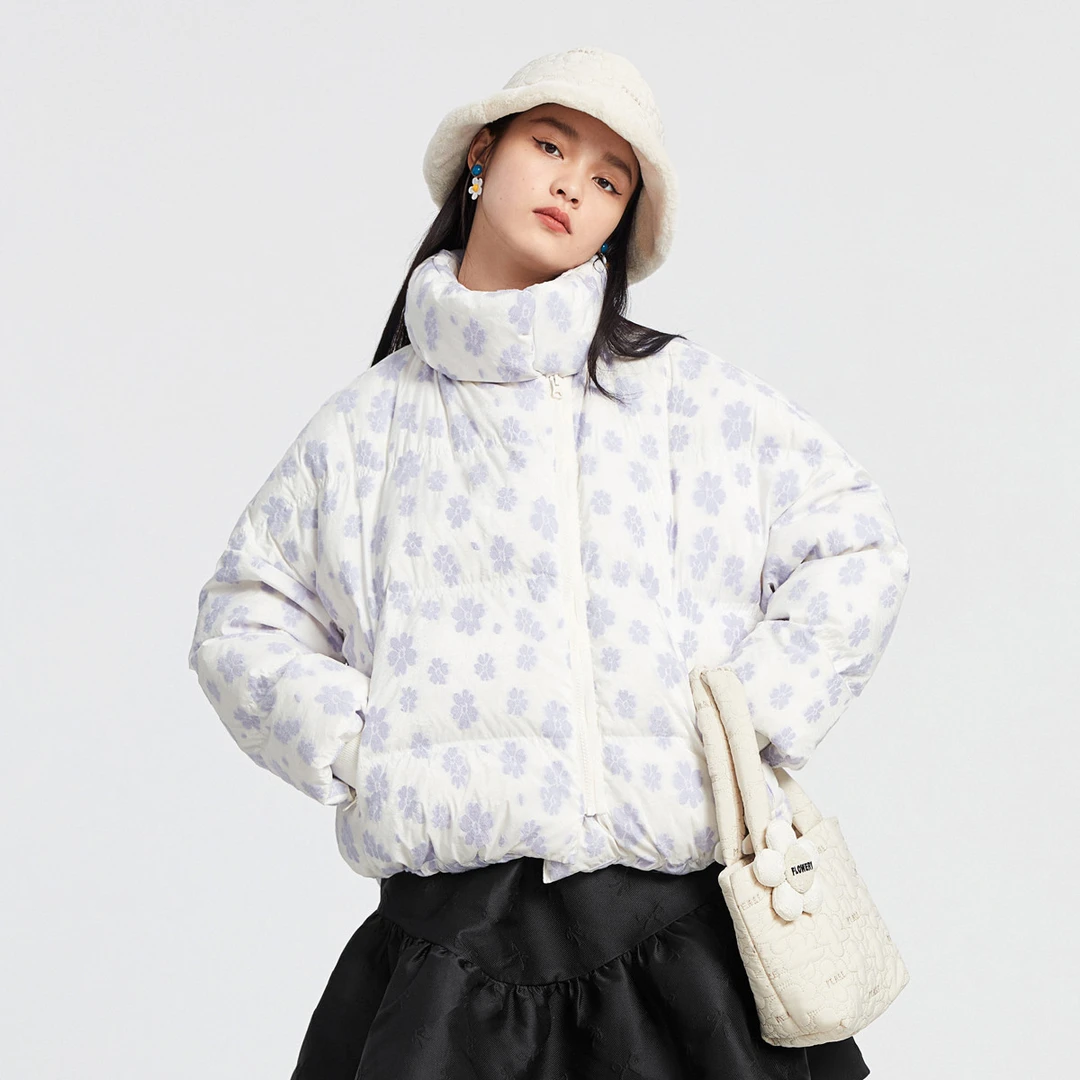 A063提花短款羽绒服