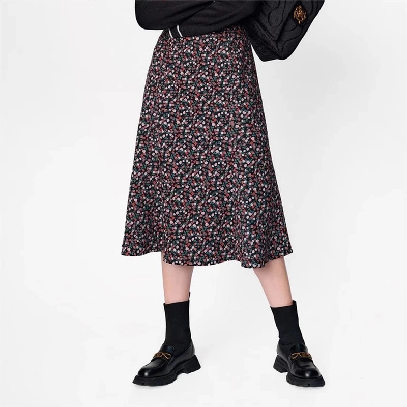 L607印花灯芯绒鱼尾裙（柒柒）