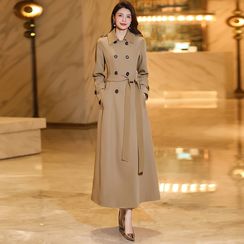 长款风衣气质修身外套女2024过膝显瘦女装时尚外套春秋新款优雅