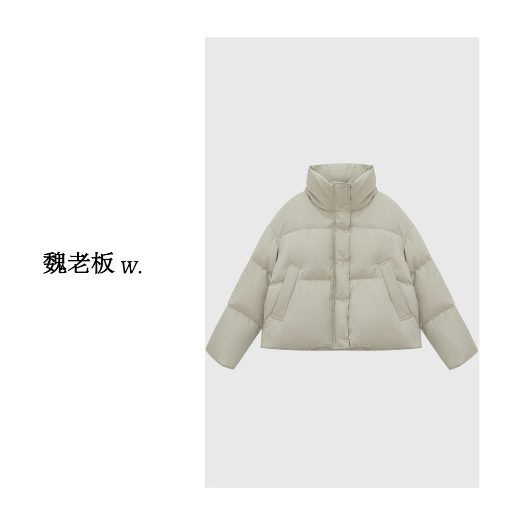 W.Diva【曼巴】早春90鹅绒简约短款百搭轻暖感立领鹅绒服4CDM30790