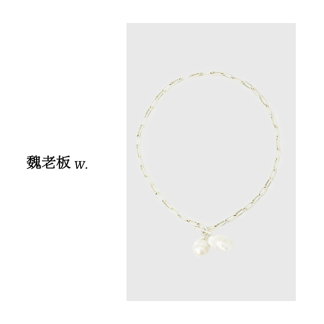 钨合金项链 W.Diva【霓裳流年】天然巴洛克珍珠百搭项链0JDMXL015
