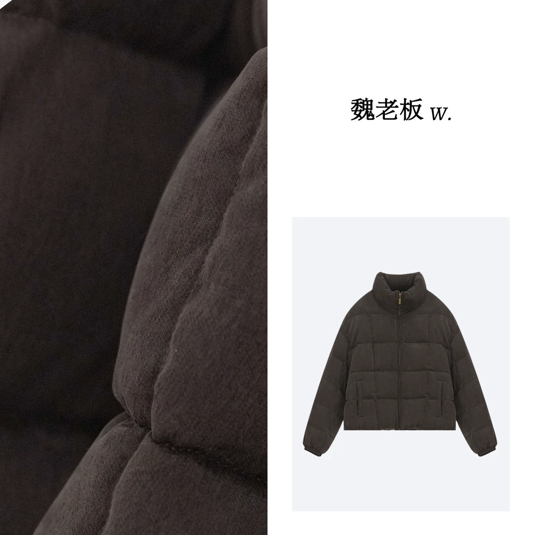 W.Diva【暖心】早春西伯利亚90白鹅绒立领时髦拉链鹅绒服4C08N7520