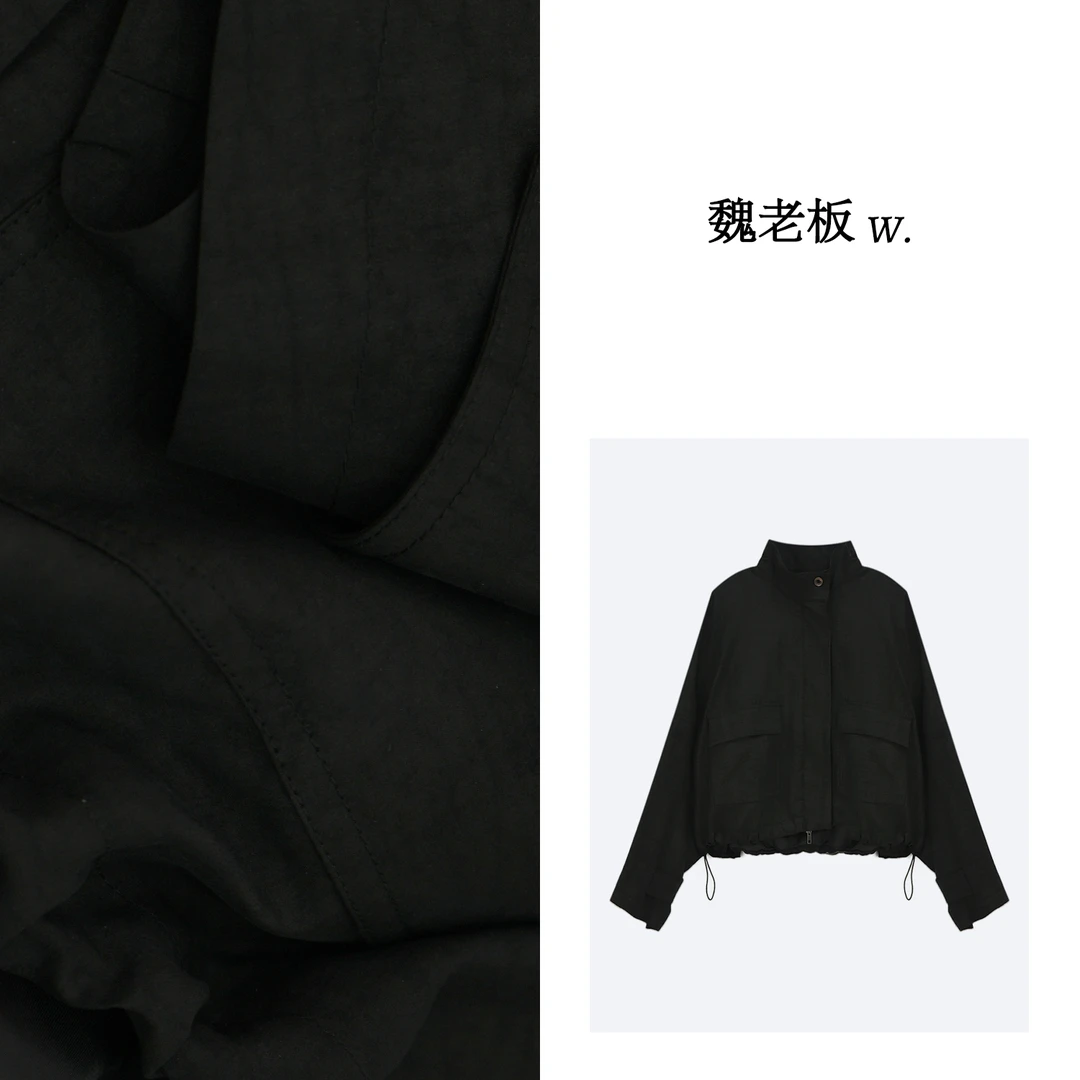 W.Diva【来之不易】龟裂纹香云纱自然之美外套1CDM10590