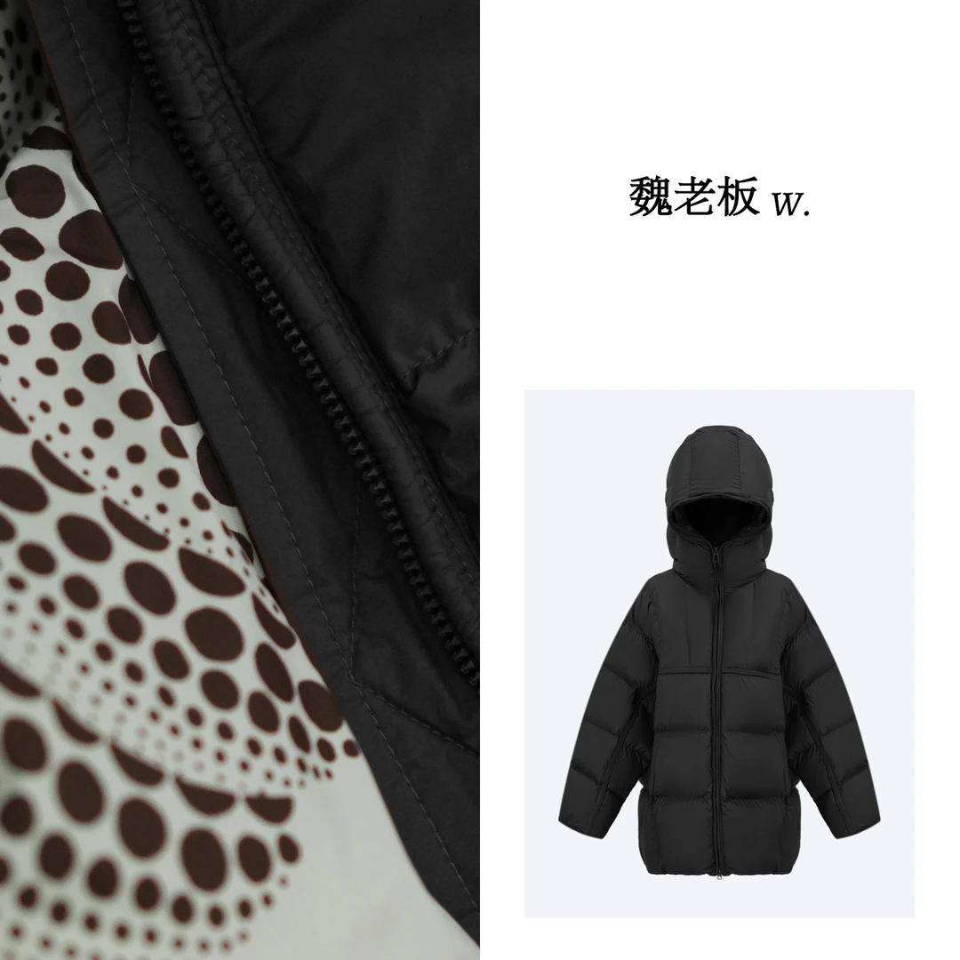 W.Diva【德芙】早春南瓜元素90白鹅绒中长加厚保暖鹅绒服4C1771950