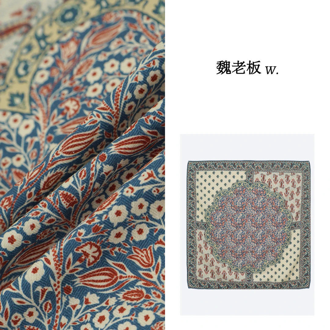 W.Diva【西域】春季时尚羊毛桑蚕丝双面装饰优雅气质方巾30J301133