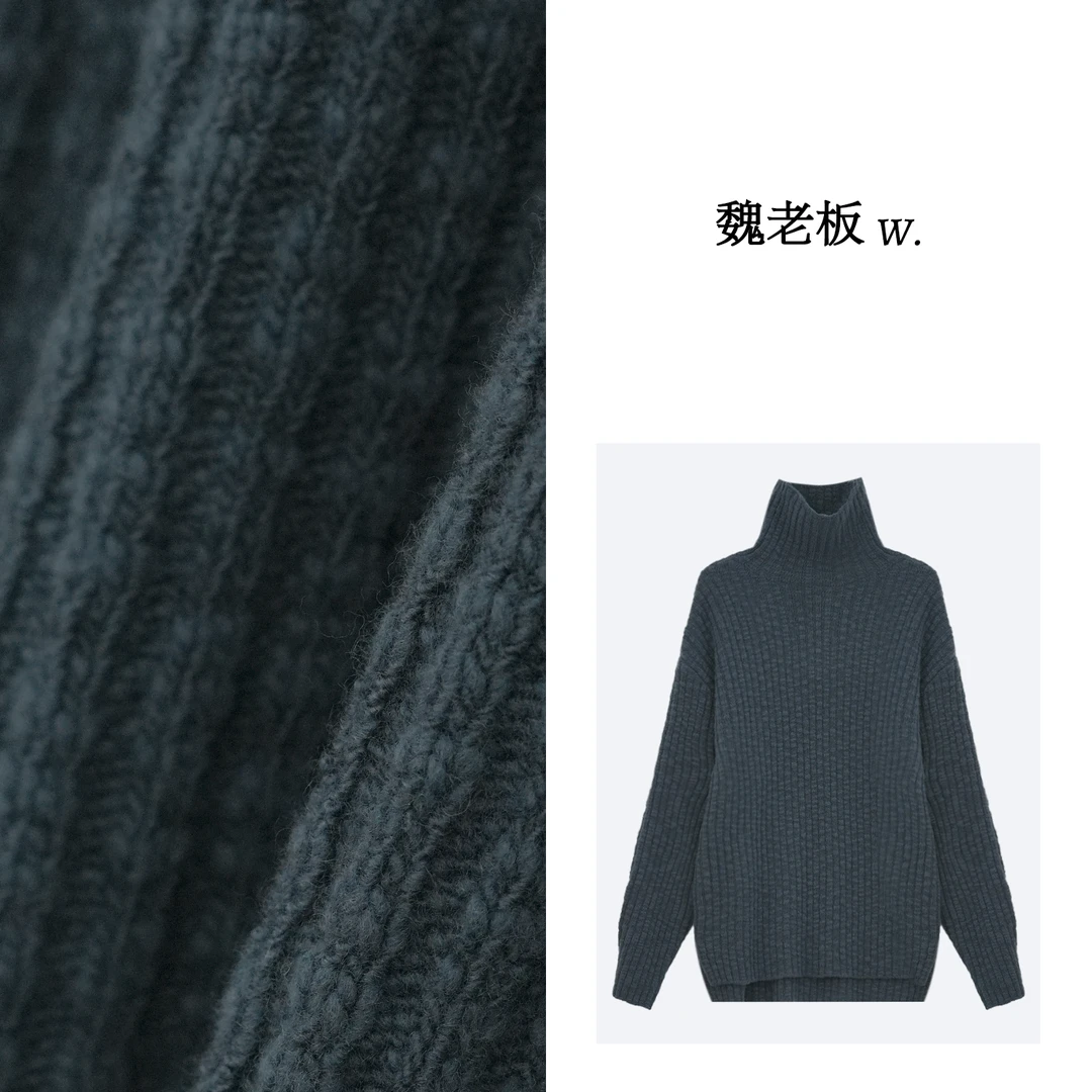 W.Diva【如初】早春时尚百搭绵羊毛优雅气质高领针织衫4ZDM33330