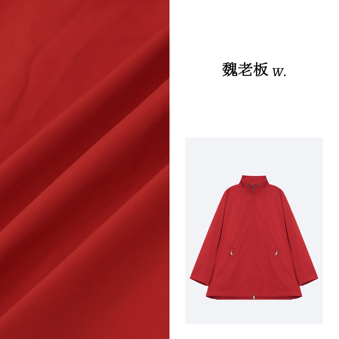 W.Diva【红宝石】高科技记忆面料随性时髦立领长袖风衣3C06F0468
