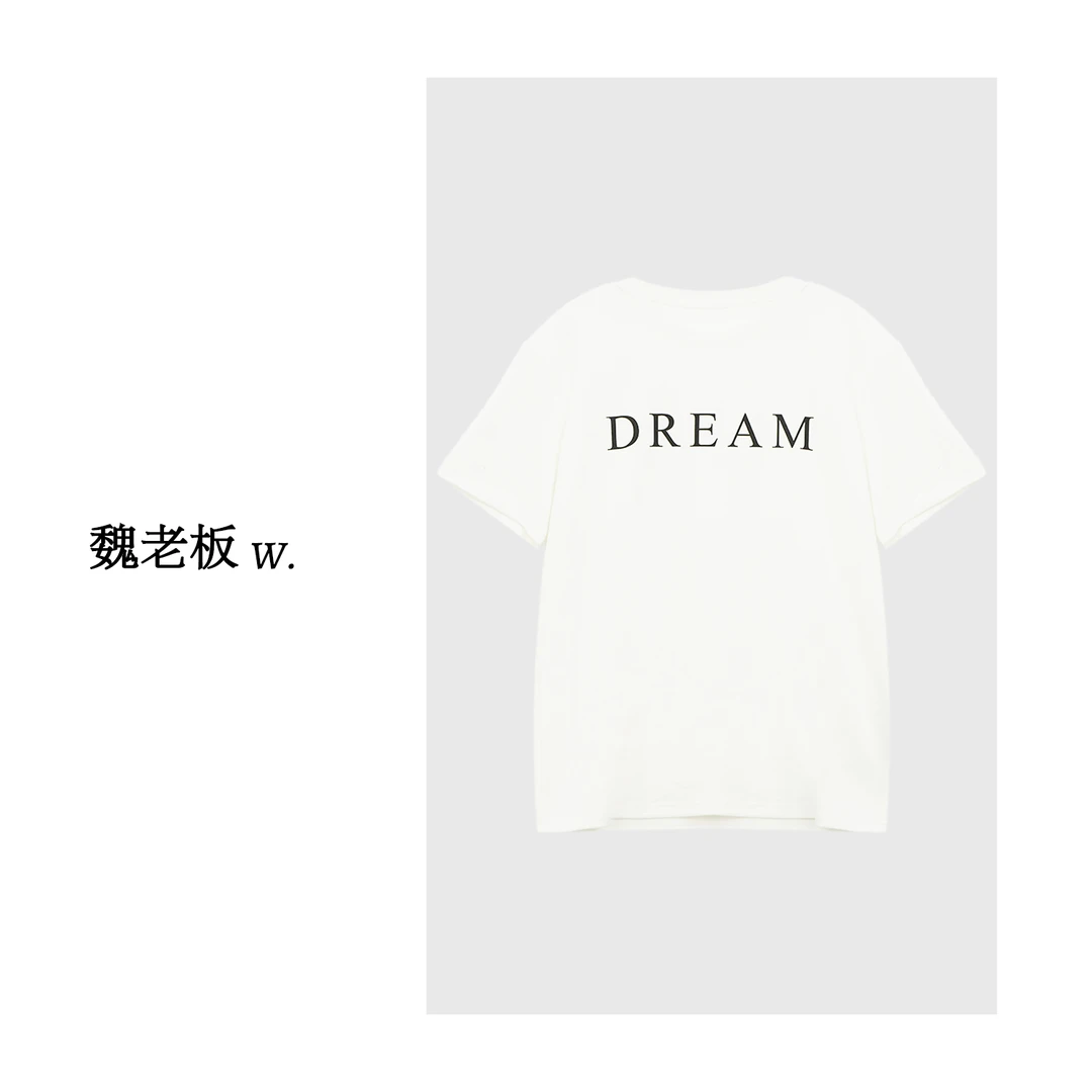 W.Diva【乐章】春季时尚休闲百搭柔软轻薄透气宽松短袖T恤2T175931A