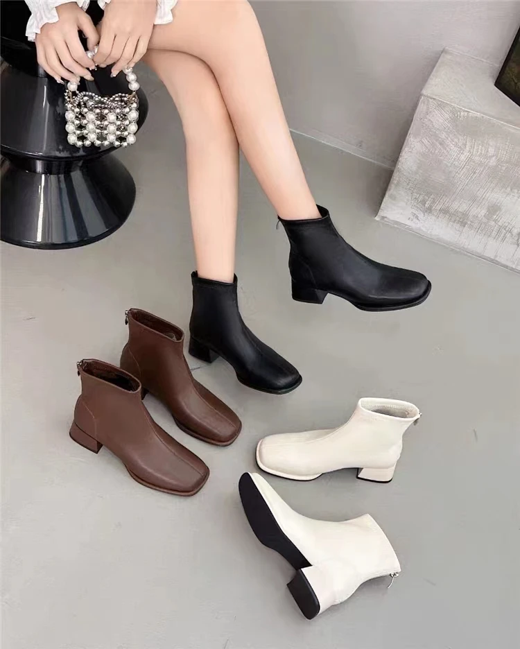 秋冬英伦风时尚百搭气质短靴7001（四季款）