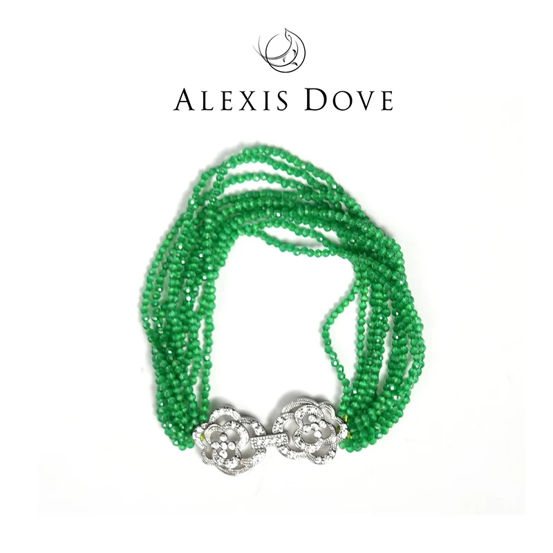 铜合金合成锆石手链  新中式串珠慵懒叠戴手链VI