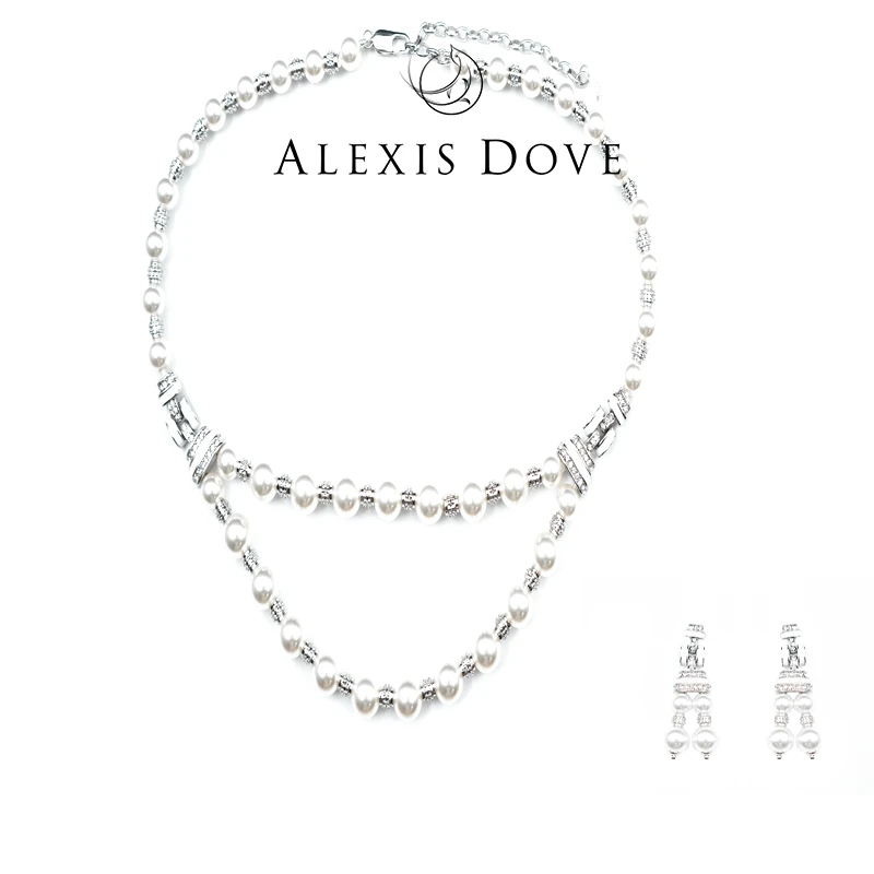 铜合金合成锆石耳饰 法式气质小众卿卿套装VI乐亿