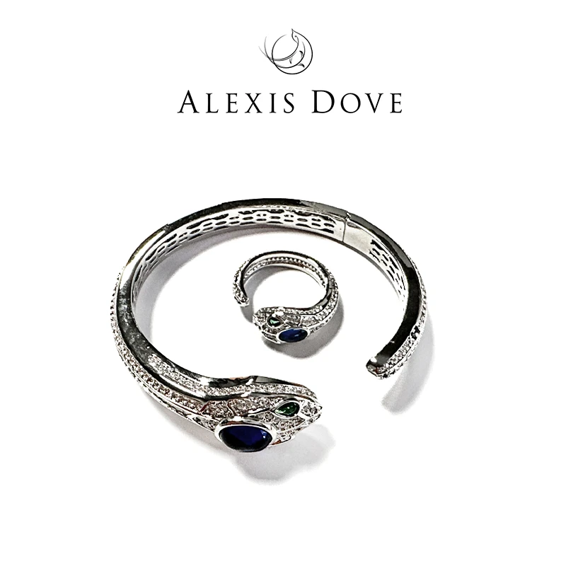 铜合金合成锆石手镯  重工灵蛇套装*