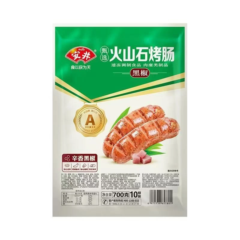 Anjoy/安井甄选火山石烤肠 黑椒味 700g/袋
