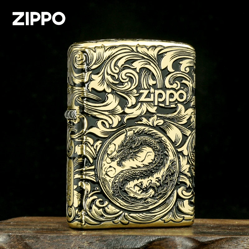 ZIPPO/之宝打火机繁花唐草正版十二生肖龙防风礼物送男友DY8712DK