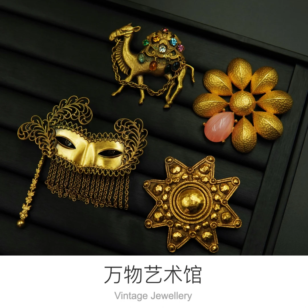 合金琉璃胸针 万物艺术馆-中古胸针合集vintage