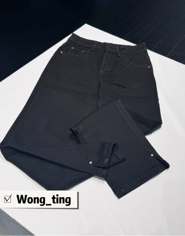 【Wong_T】新款小众设计师百搭显瘦黑色烟管牛仔裤1070