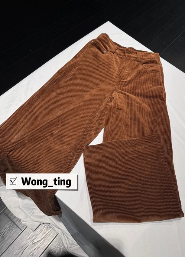 【W_ting】秋冬款小众设计师灯芯绒直筒休闲裤10294