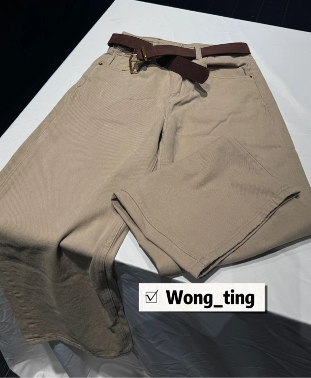 【Wong_T】新款小众设计师冬日奶茶磨毛直筒牛仔裤2822