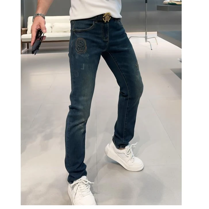 【VG轻奢】秋冬新品高奢立体凹凸浮雕男士时尚牛仔裤7767