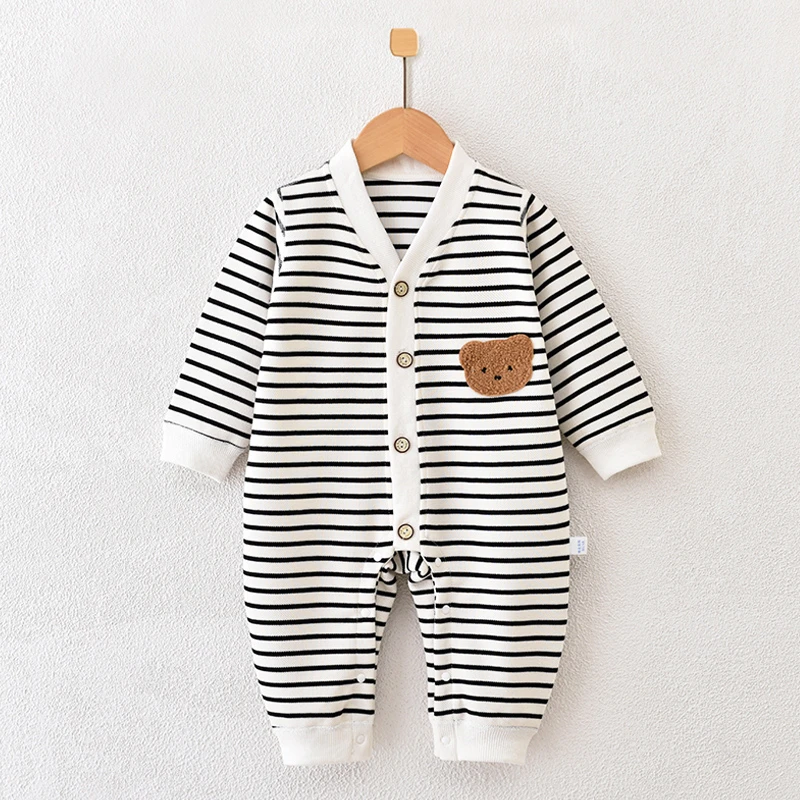 【反季】婴儿连体衣长袖春秋季新生儿哈衣无骨爬服宝宝春秋装