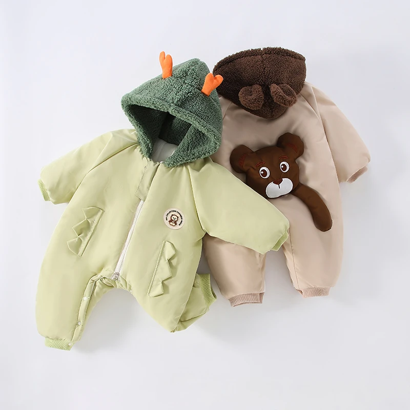 【秋冬上新】婴儿连体夹棉加厚棉衣新生儿爬服宝衣服秋冬装外出服