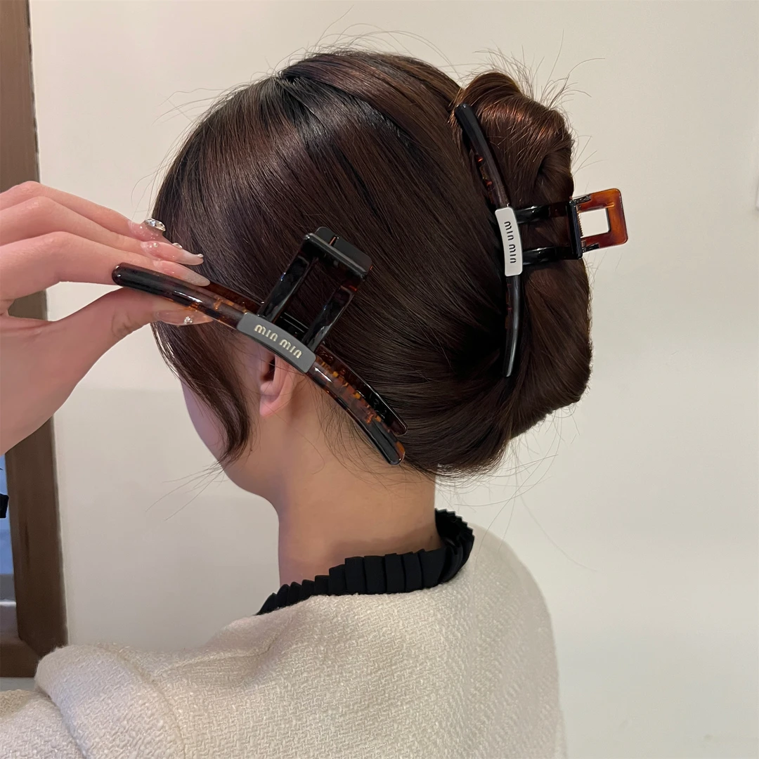 气质百搭发夹网红头饰简约鲨鱼夹 饰品时尚复古抓夹8536