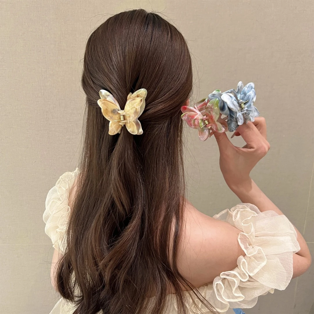 日韩百搭蝴蝶结抓夹简约ins网红超仙头饰时尚饰品8496