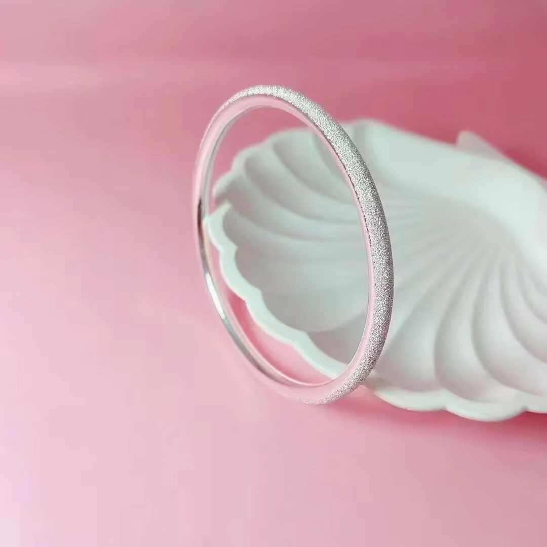 足银手镯 999.9 【350】31g 气质时尚磨砂传承素款精美女手镯