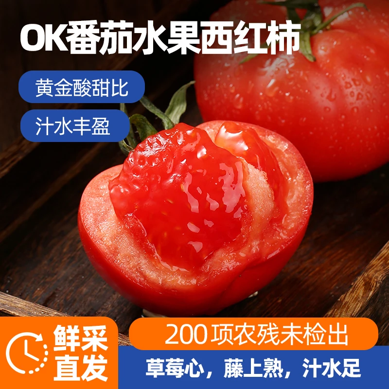 西域美农陕西泾阳水果西红柿3斤/4.5斤OK番茄自然沙瓤草莓芯<sss>