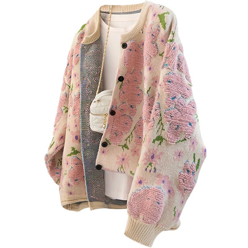 丝柏舍2024冬装新品质女装短款上衣圆领淑女针织衫S43X9694Z