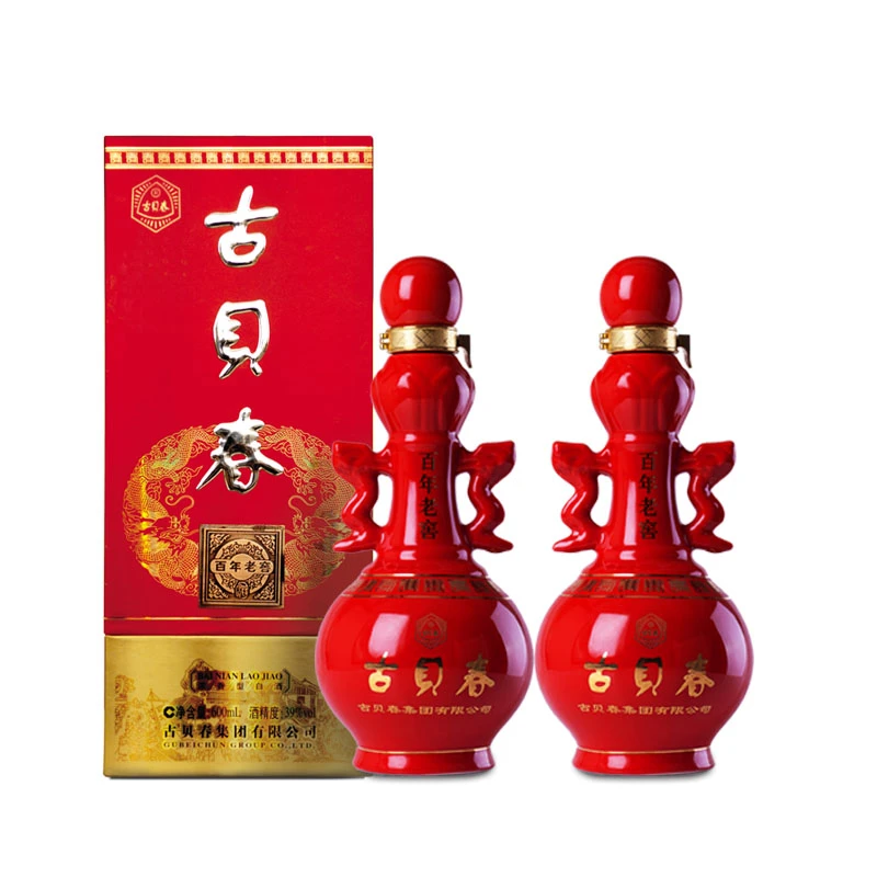 古贝春浓香型白酒 l （大百年）老窖 l 2瓶装 l 39度600ml*2瓶