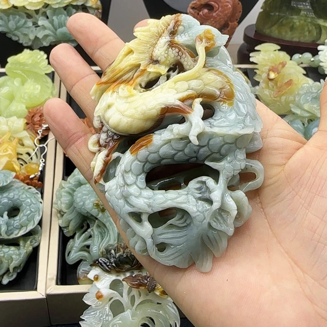 【闪购商品】蛇纹石玉吊坠合金梅****）