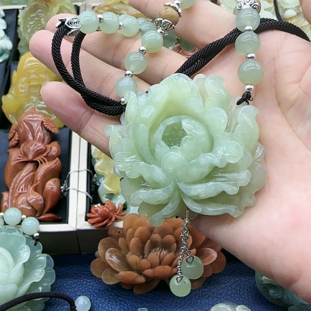 【闪购商品】蛇纹石玉吊坠合金