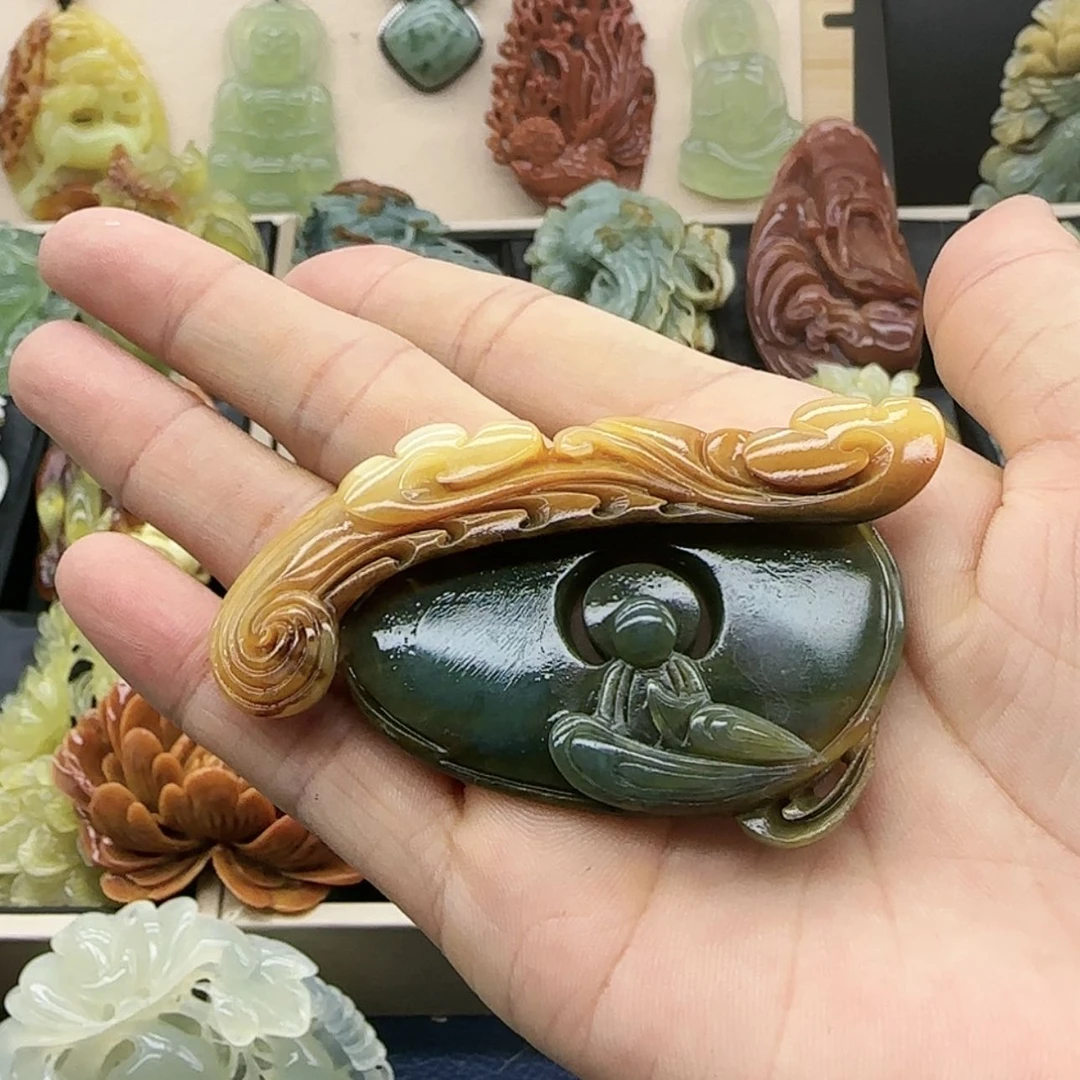 【闪购商品】蛇纹石玉吊坠未镶嵌异**子
