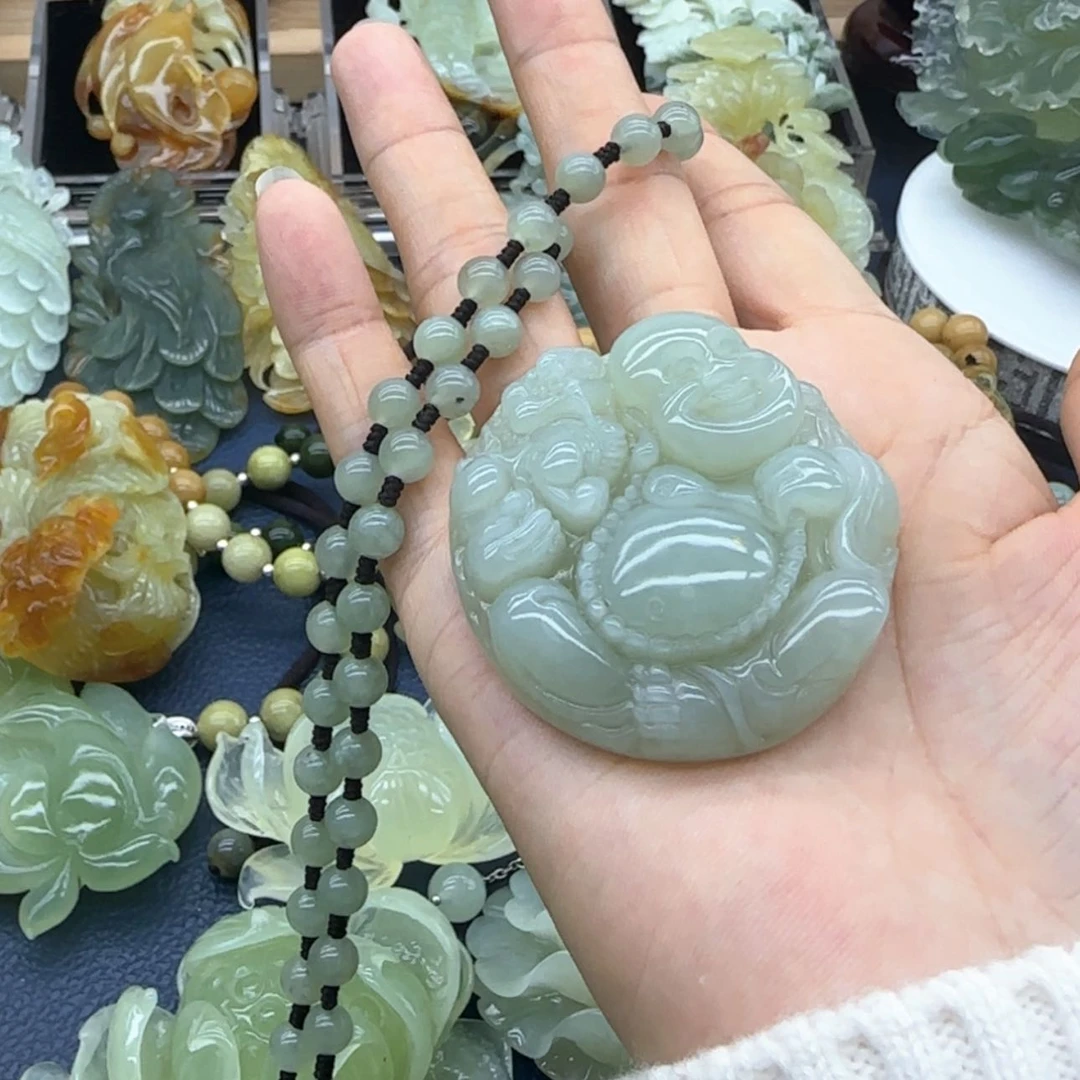 【闪购商品】蛇纹石玉吊坠合金