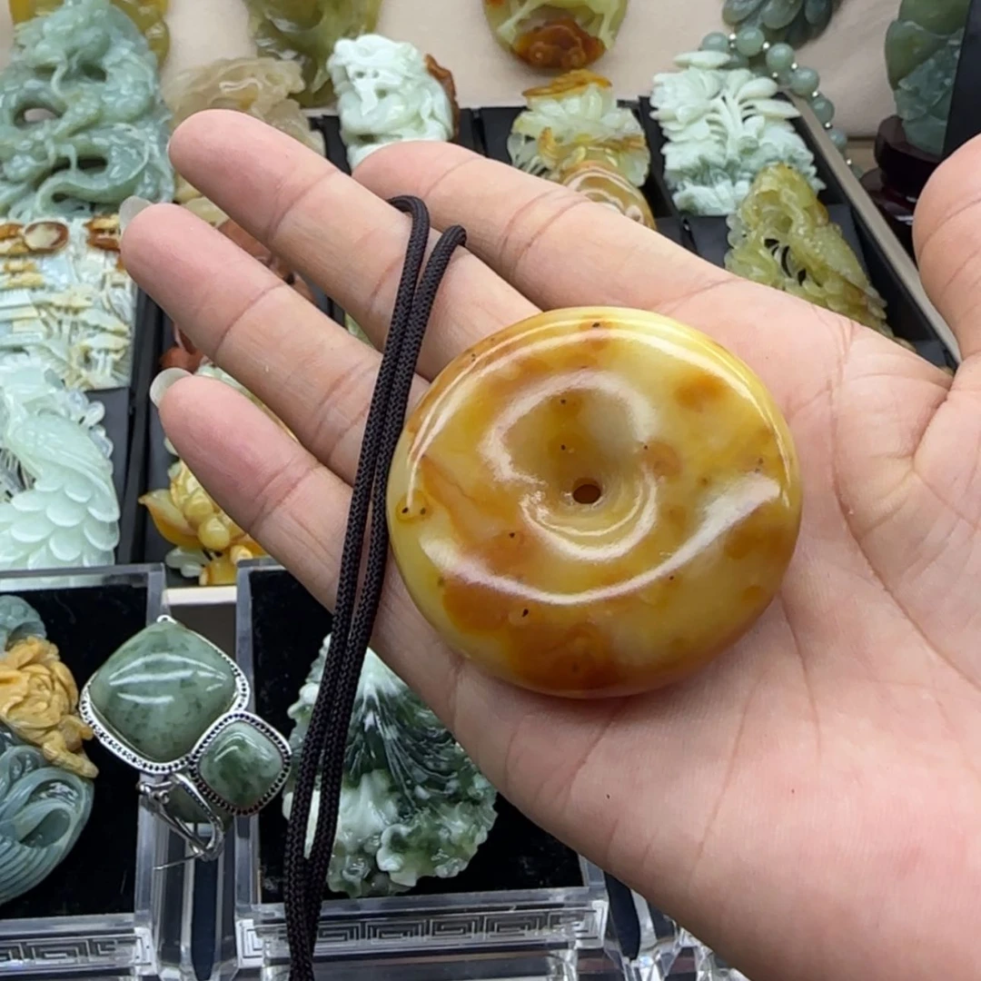 【闪购商品】蛇纹石玉吊坠合金