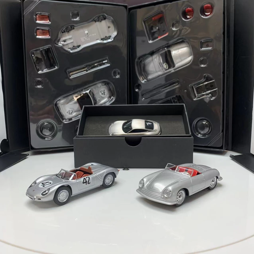 汇美专属福袋两台1/43拼装保时捷+1/64保时捷回力车