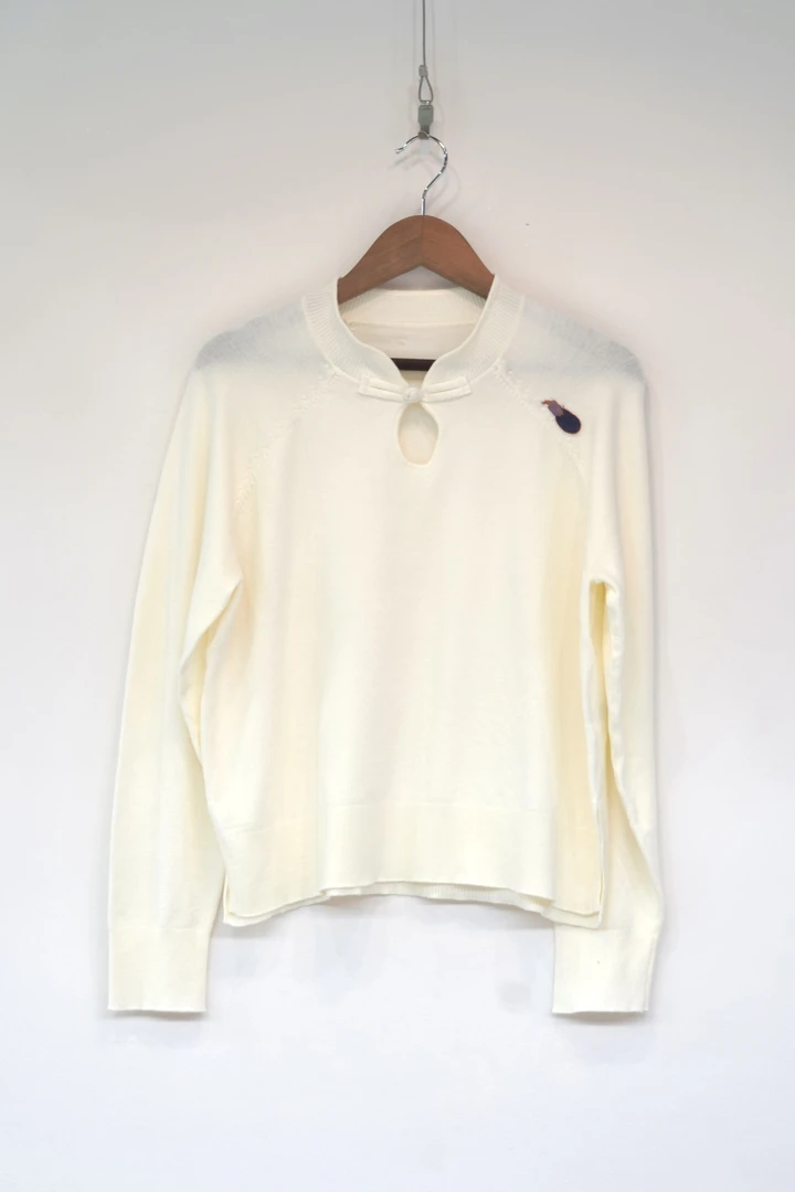 【一只茄子】非遗手工苏绣原创设计国风小众新中式针织内搭女打底衫