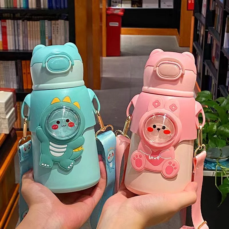 卡通儿童吸管保温杯男女小学生高颜值不锈钢杯子便携密封防漏水杯