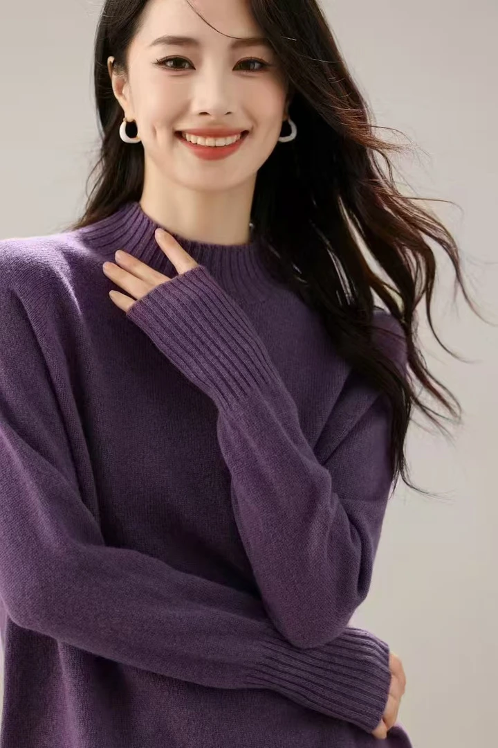 【铼】秋冬新款女士无缝一体毛衣703