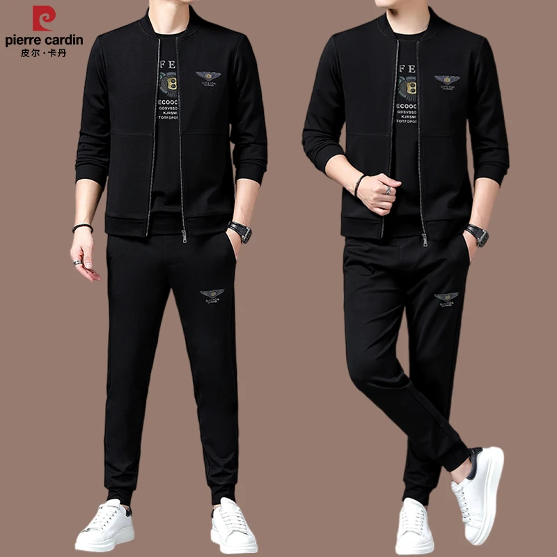 【皮尔卡丹国际大牌】高端两件套男士外套春秋男装长袖休闲运动套装