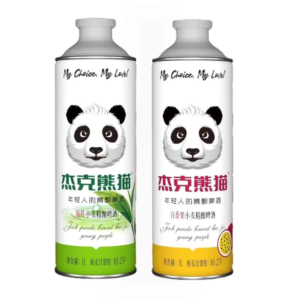 （送杯子）3瓶*杰克熊猫百香果/龙井口味小麦啤酒 1L（送杯子）