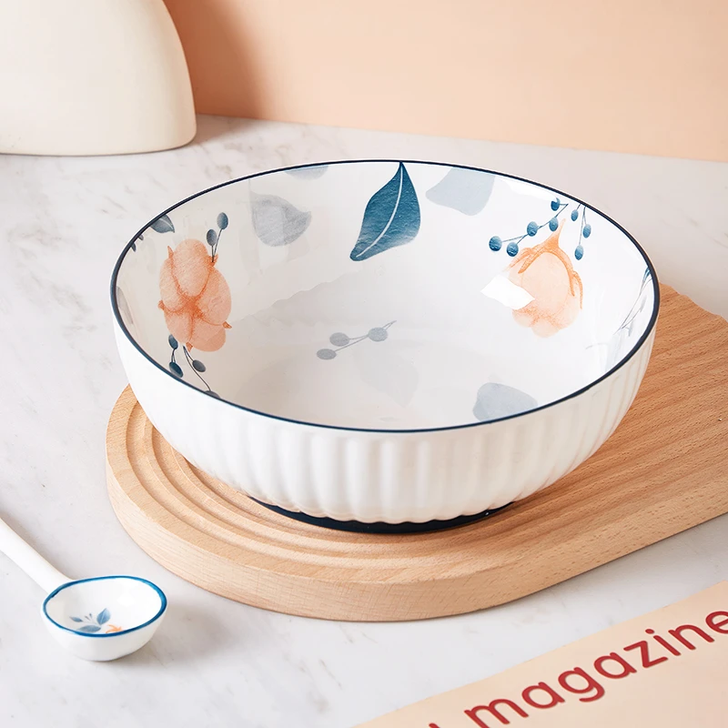 【木棉花】清新淡雅风 9英寸大酸菜鱼盆陶瓷大汤碗釉下彩耐高温